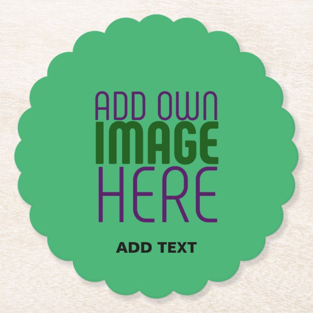 PORTA-COPO DE PAPEL MODERNO EDITABLE EMERALD GREEN IMAGE TEXTO MODELO (Frente)