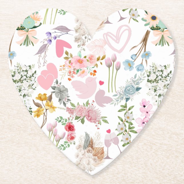 Porta-copo De Papel Moedas de Casamento Pastel 02 (Frente)