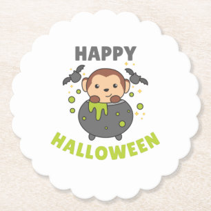 Porta-copo De Papel Monkey Happy Halloween Cauldron Bat