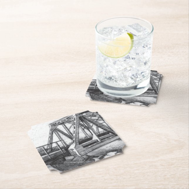 Porta-copo De Papel Monocromo de pinto antigo da ponte (Insitu)
