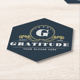 Porta-copo De Papel Monogram company illustration Vintage design