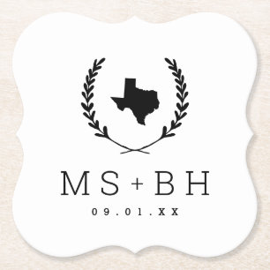 Porta-copo De Papel Monograma de Casamento de Laurel Crest Texas
