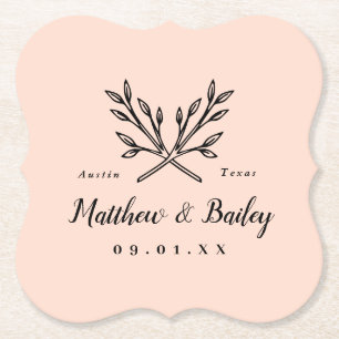 Porta-copo De Papel Monograma de Casamento Rústico Lâmpada