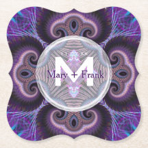 Monograma de Fractais de Mandala Roxo