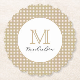 Porta-copo De Papel Monograma Elegante Minimalista Moderna Dourada