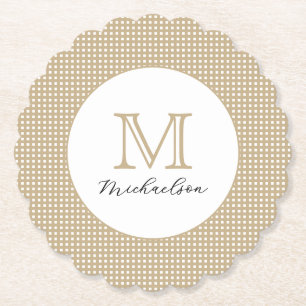 Porta-copo De Papel Monograma Elegante Minimalista Moderna Dourada