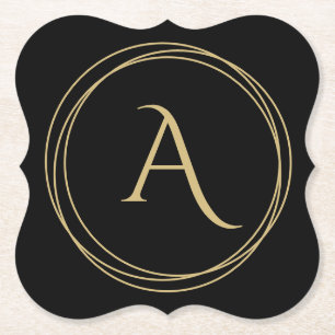 Porta-copo De Papel Monograma inicial em círculos