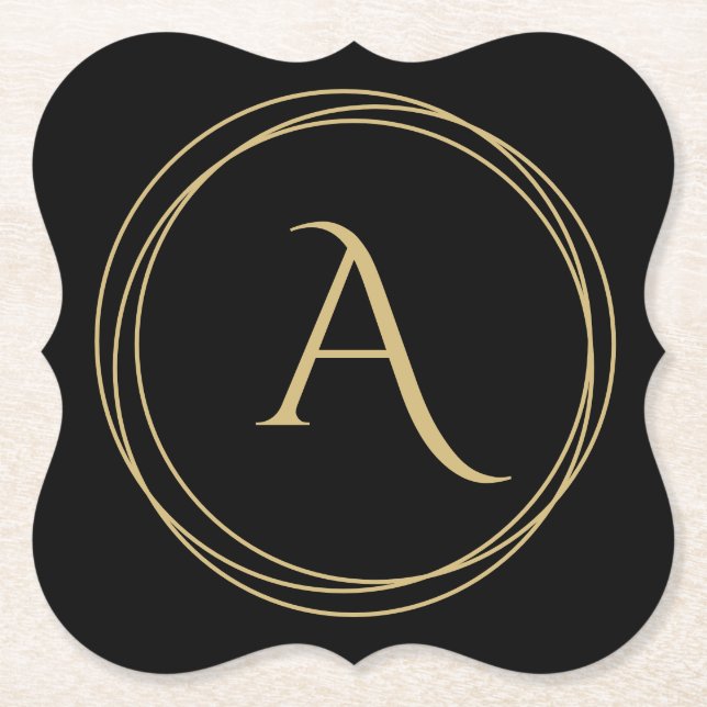 Porta-copo De Papel Monograma inicial em círculos (Frente)