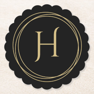 Porta-copo De Papel Monograma inicial em círculos redimensionados