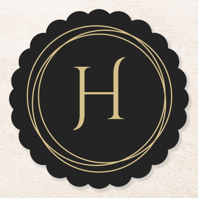 Porta-copo De Papel Monograma inicial em círculos redimensionados (Frente)