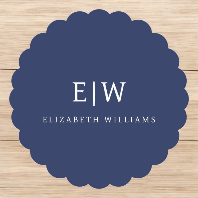 Porta-copo De Papel Monograma Simples Profissional Elegante Minimalist (Criador carregado)