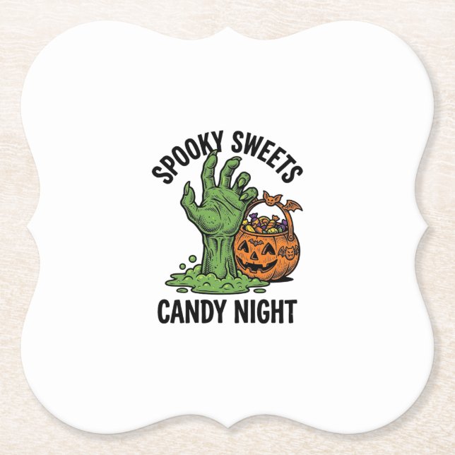 Porta-copo De Papel Monstro de Doces de Halloween Gráfico de Tratament (Frente)