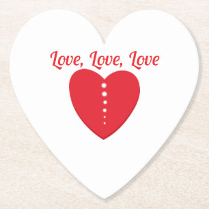 Porta-copo De Papel Montanha-russa do Amor Coração Vermelho & Pontos