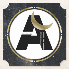 Porta-copo De Papel Moon Inicial A na Porta copos da Festa de Papel St