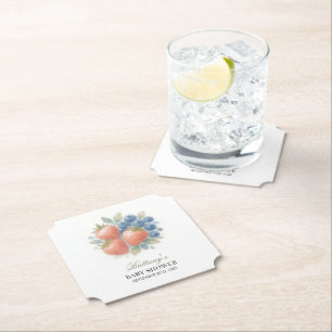 Porta-copo De Papel Morango e Chá de fraldas de mirtilo