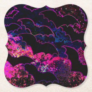 Porta-copo De Papel Morcegos A Voo Neon Pink