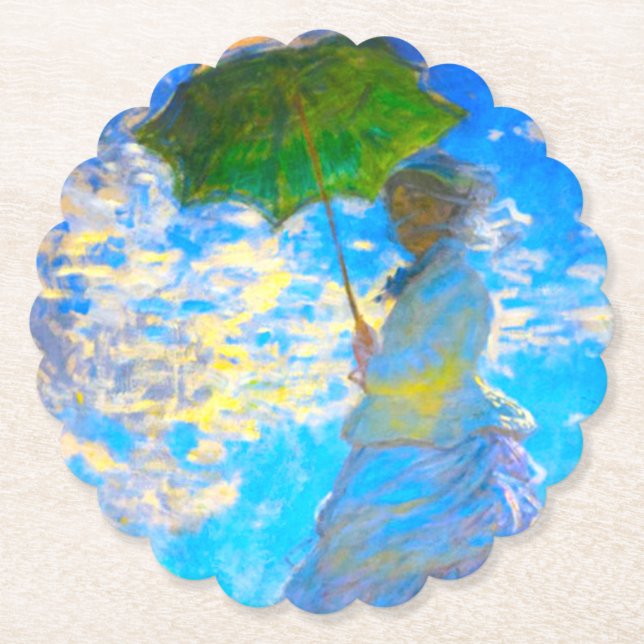 Porta-copo De Papel Mulher Monet com Parasol (Frente)