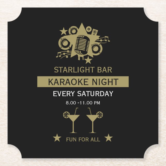 Porta-copo De Papel Muro de Promoção do Karaoke (Frente)