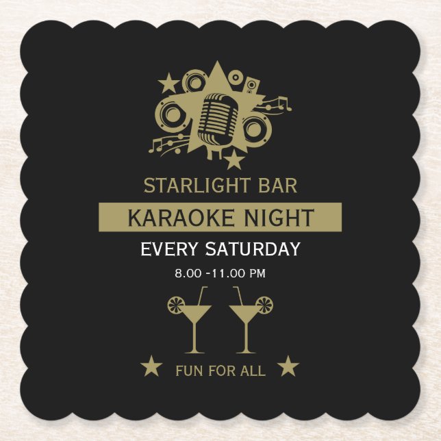 Porta-copo De Papel Muro de Promoção do Karaoke (Frente)