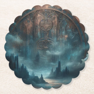 Porta-copo De Papel Mystic Gothic Steampunk - Blue Copper Patina