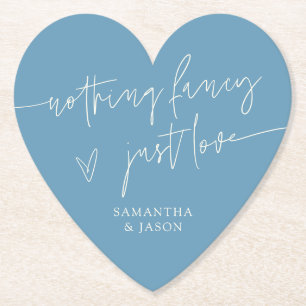 Porta-copo De Papel Nada Chique Apenas Amor Denim Azul Casamento