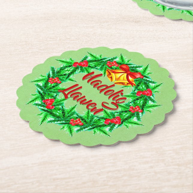 Porta-copo De Papel Nadolig Llawen Welsh Felry Natal (Angular)