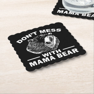 Porta-copo De Papel Não brinque com o Dia de as mães do Urso da Mamãe 