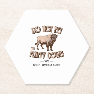 Porta-copo De Papel Não Coloque as Vacas Fluffy Bison Buffalo American