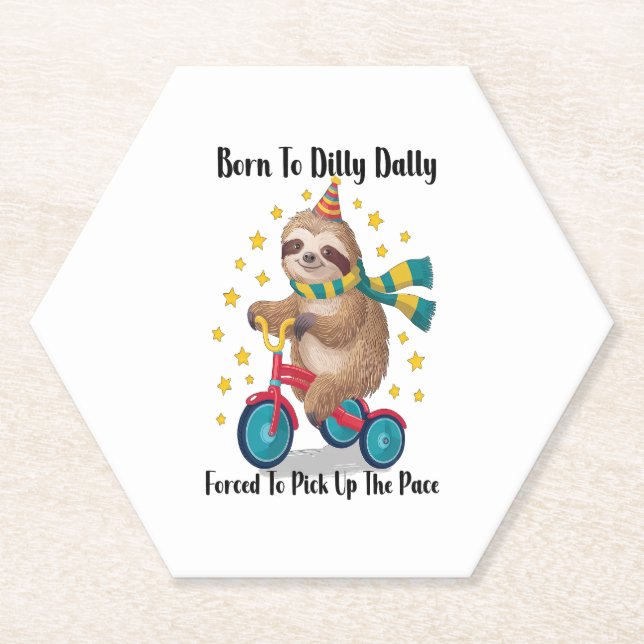 Porta-copo De Papel Nascer para Dilly Dally Sloth (Frente)