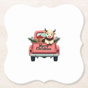 Porta-copo De Papel Natal Antigo Cow Alegre de Highland em Fazenda Ros
