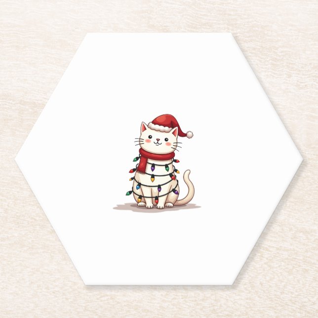 Porta-copo De Papel Natal de gato (1) (Frente)
