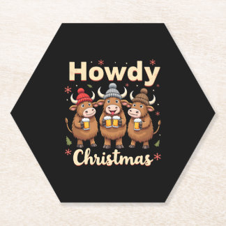Porta-copo De Papel Natal divertido de cowboy Vaca das Terras Altas Na