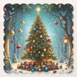 Porta-copo De Papel Natal Encantado da Floresta: Árvore com Balas