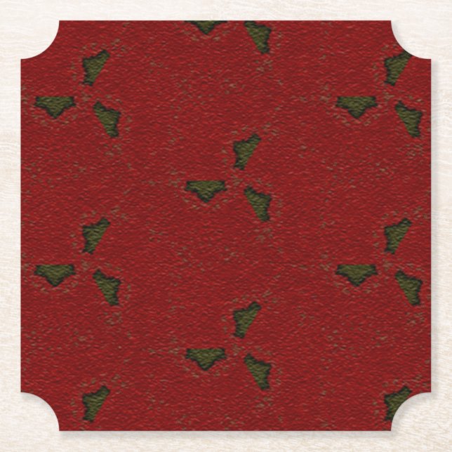 Porta-copo De Papel Natal Holly Pattern (Frente)