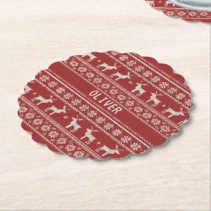 Porta-copo De Papel Natal Personalizado de Rena Nórdica