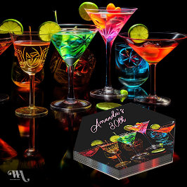 Porta-copo De Papel Neon Blacklight Adult Coctail Birthday