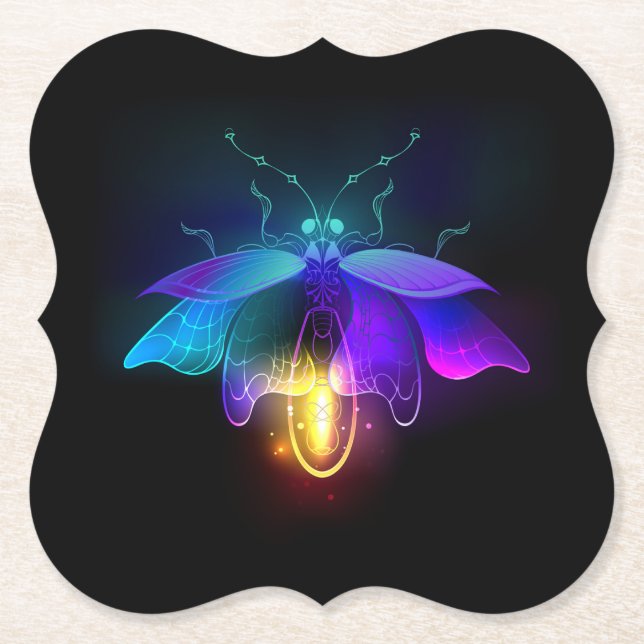 Porta-copo De Papel Neon Firefly a preto (Frente)