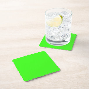 Porta-copo De Papel Neon Green Scalloped Square