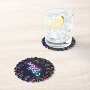 Porta-copo De Papel Neon Purim