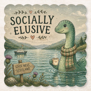 Porta-copo De Papel Nessie Esquiva Socialmente Críptico Aconchegante L