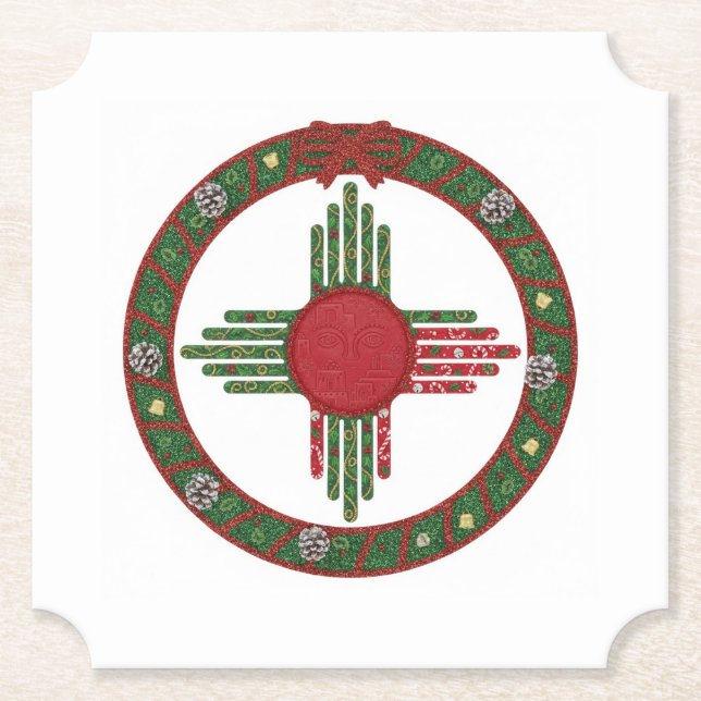 Porta-copo De Papel New Mexico Christmas  (Frente)