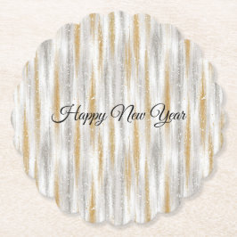 Porta-copo De Papel New Year's Eve Silver Gold Stripes Celebration