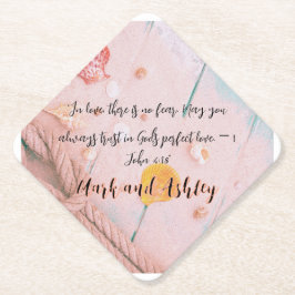 Porta-copo De Papel "No amor, não há medo. Você sempre confia