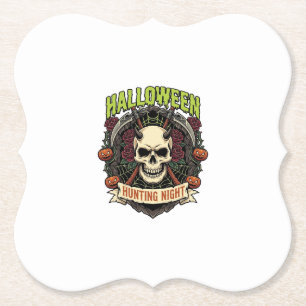 Porta-copo De Papel Noite de Caça de Halloween Rosas de Caveira Cornud