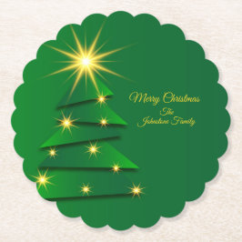 Porta-copo De Papel Nome de Alteração de Árvore Verde de Conjunto Corr