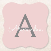 Nome do Monograma da Rapariga da Cinza Rosa Escamo