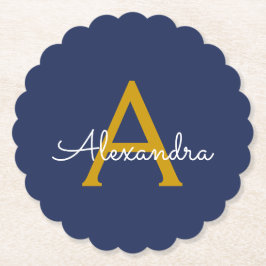 Porta-copo De Papel Nome do Monograma da Rapariga do Script Moderno Do