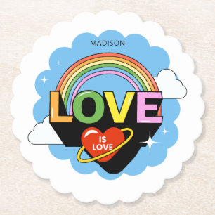 Porta-copo De Papel Nome Personalizado "Amor É Amor"