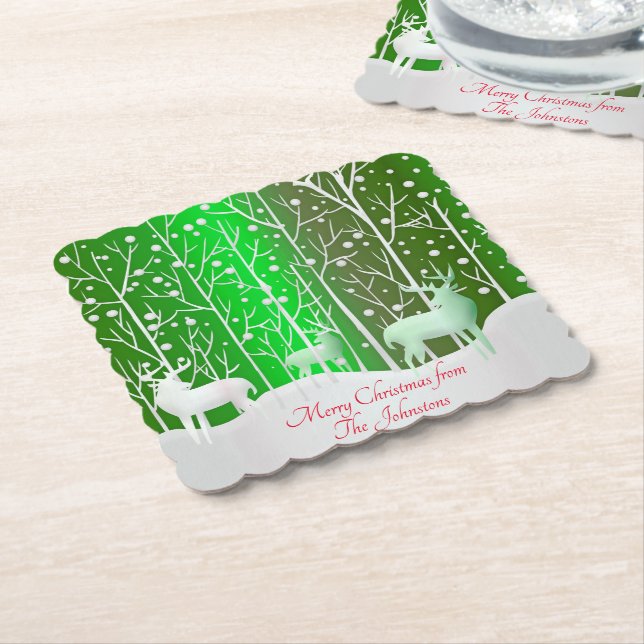 Porta-copo De Papel Nome Verde de Edição do Conjunto de Revistas Branc (Angular)