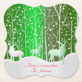 Porta-copo De Papel Nome Verde de Edição do Conjunto de Revistas Branc